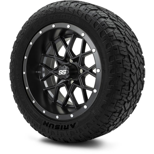MODZ® 14" Vortex Matte Black Wheels & Off-Road Tires Combo (Arisun X-Armory All-Terrain 23x10-14 Radial)