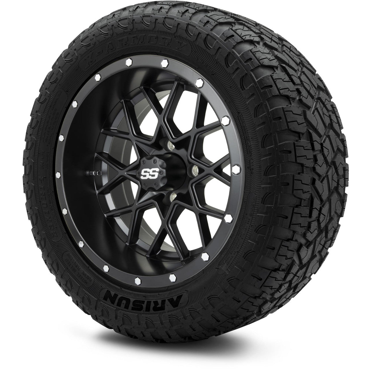 MODZ® 14" Vortex Matte Black Wheels & Off-Road Tires Combo (Arisun X-Trail All-Terrain 23x10-14)