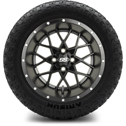 MODZ® 14" Vortex Matte Black Wheels & Off-Road Tires Combo (Xcomp Gladiator 23-10-14 Radial)