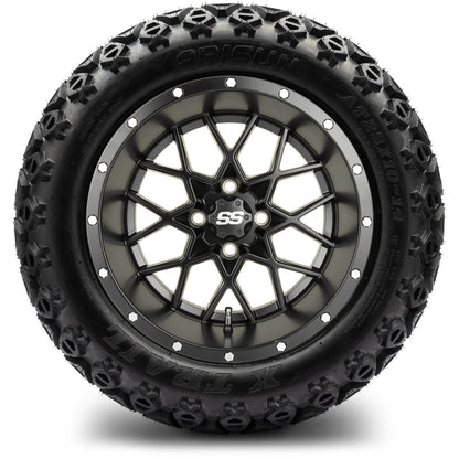 MODZ® 14" Vortex Matte Black Wheels & Off-Road Tires Combo (Arisun X-Armory All-Terrain 23x10-14 Radial)