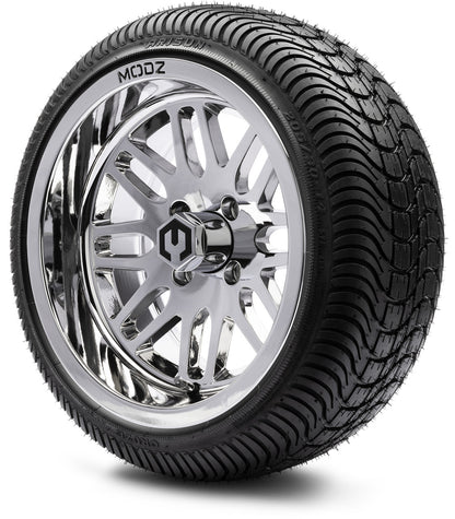 MODZ® 14" Mayhem Chrome Wheels & Street Tires Combo (Arisun Cruze 205/30-14)