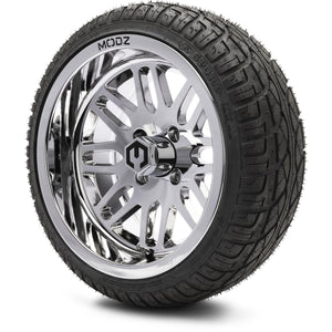 MODZ® 14" Mayhem Chrome Wheels & Street Tires Combo (Arisun X-Sport 205/30-14)