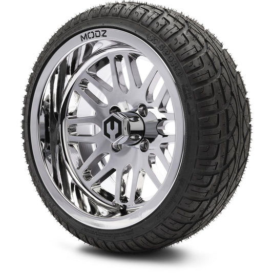 MODZ® 14" Mayhem Chrome Wheels & Street Tires Combo (Arisun X-Sport 205/30-14)