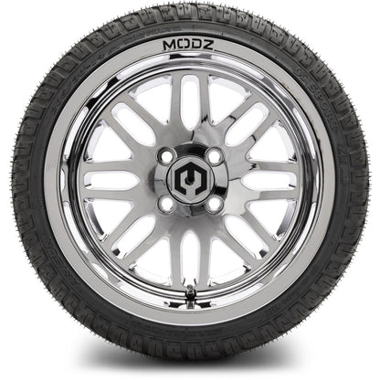MODZ® 14" Mayhem Chrome Wheels & Street Tires Combo (Arisun Cruze 205/30-14)