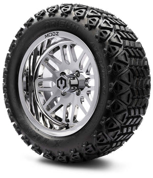 MODZ® 14" Mayhem Chrome Wheels & Off-Road Tires Combo (Arisun X-Trail All-Terrain 23x10-14)