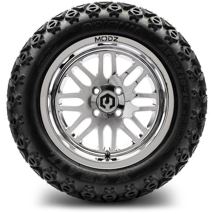 MODZ® 14" Mayhem Chrome Wheels & Off-Road Tires Combo (Arisun X-Trail All-Terrain 23x10-14)
