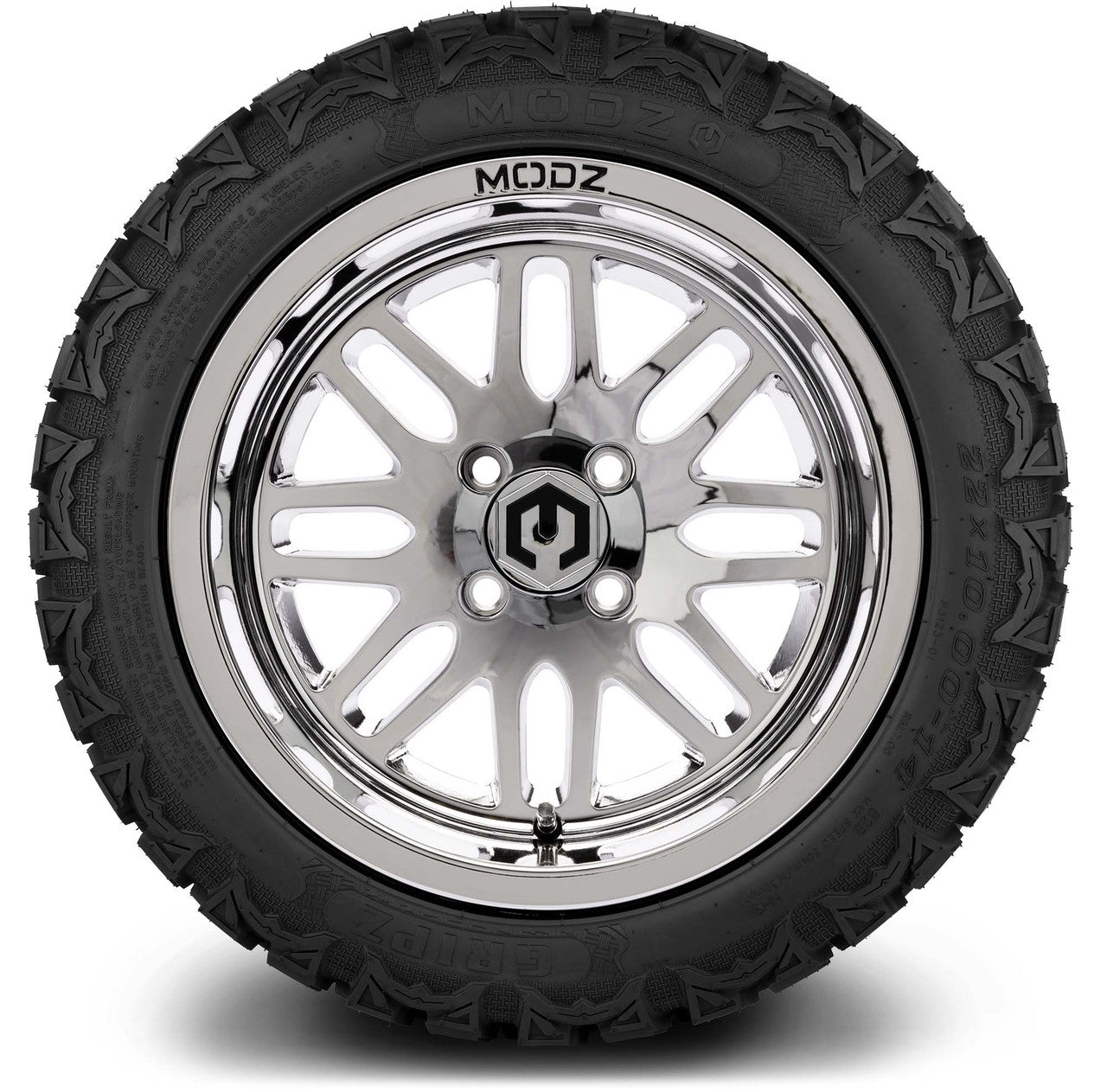 MODZ® 14" Mayhem Chrome Wheels & Off-Road Tires Combo (Arisun X-Trail All-Terrain 23x10-14)