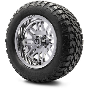 MODZ® 14" Mayhem Chrome Wheels & Off-Road Tires Combo (MODZ Gripz 23x10-14)