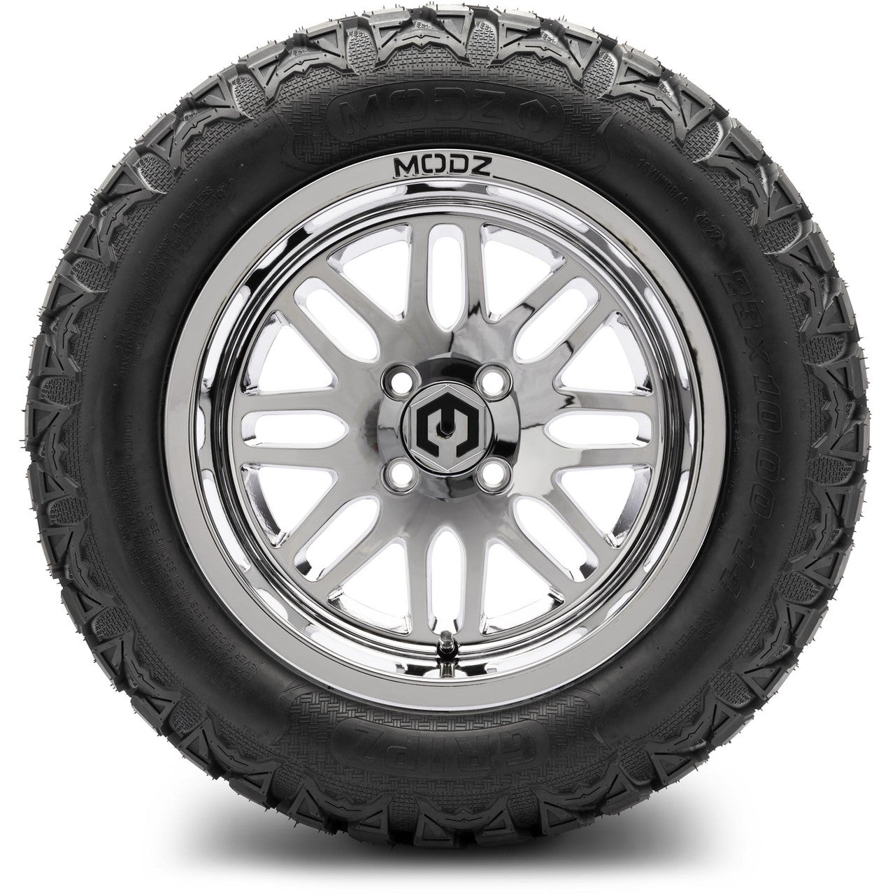 MODZ® 14" Mayhem Chrome Wheels & Off-Road Tires Combo (Xcomp Gladiator 23-10-14 Radial)