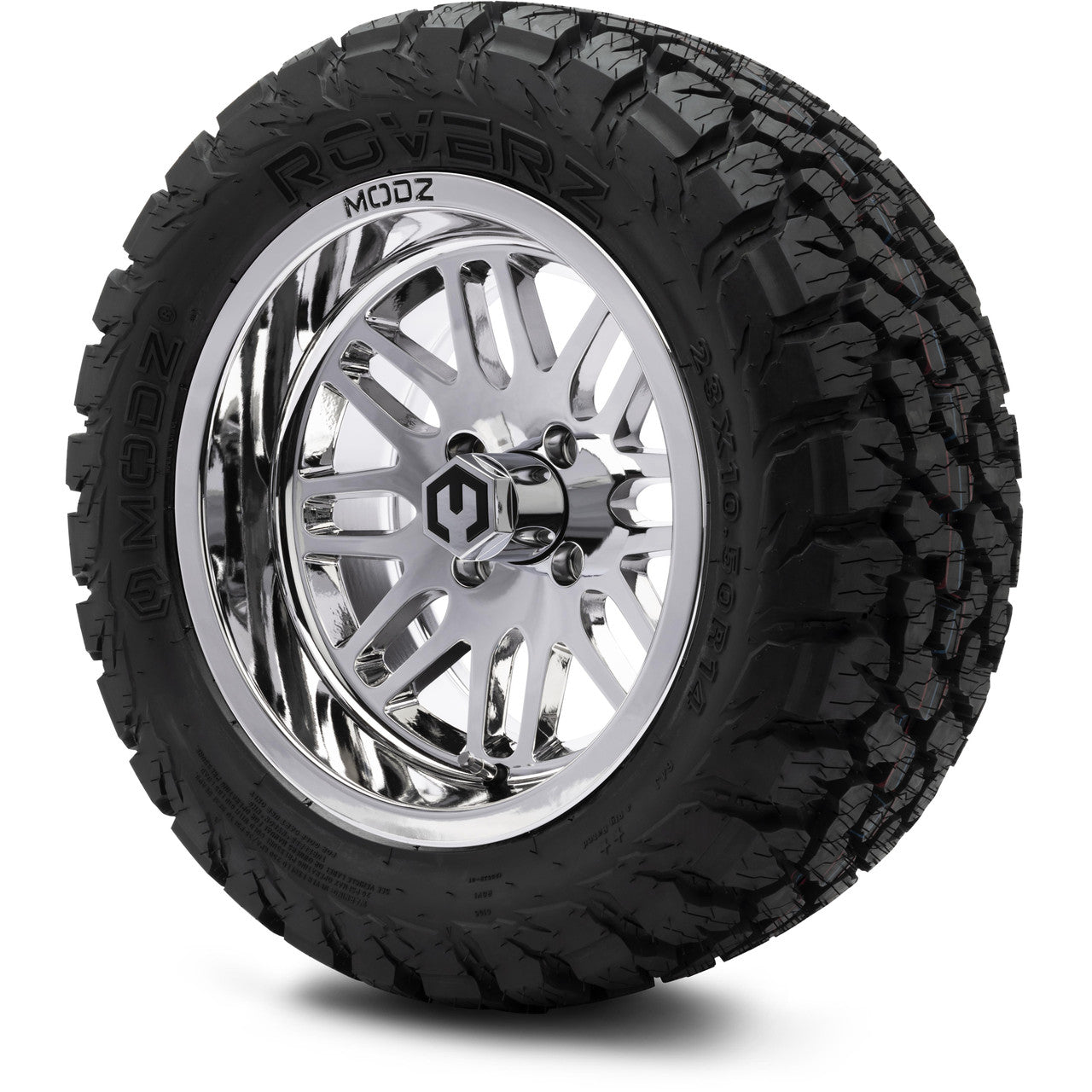 MODZ® 14" Mayhem Chrome Wheels & Off-Road Tires Combo (Arisun X-Trail All-Terrain 23x10-14)