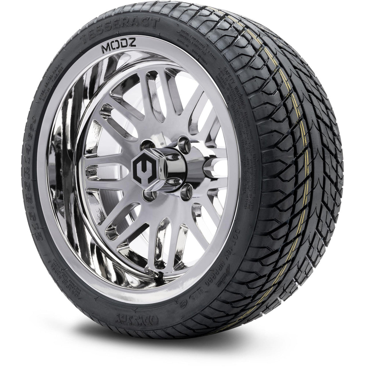 MODZ® 14" Mayhem Chrome Wheels & Street Tires Combo (Arisun Cruze 205/30-14)