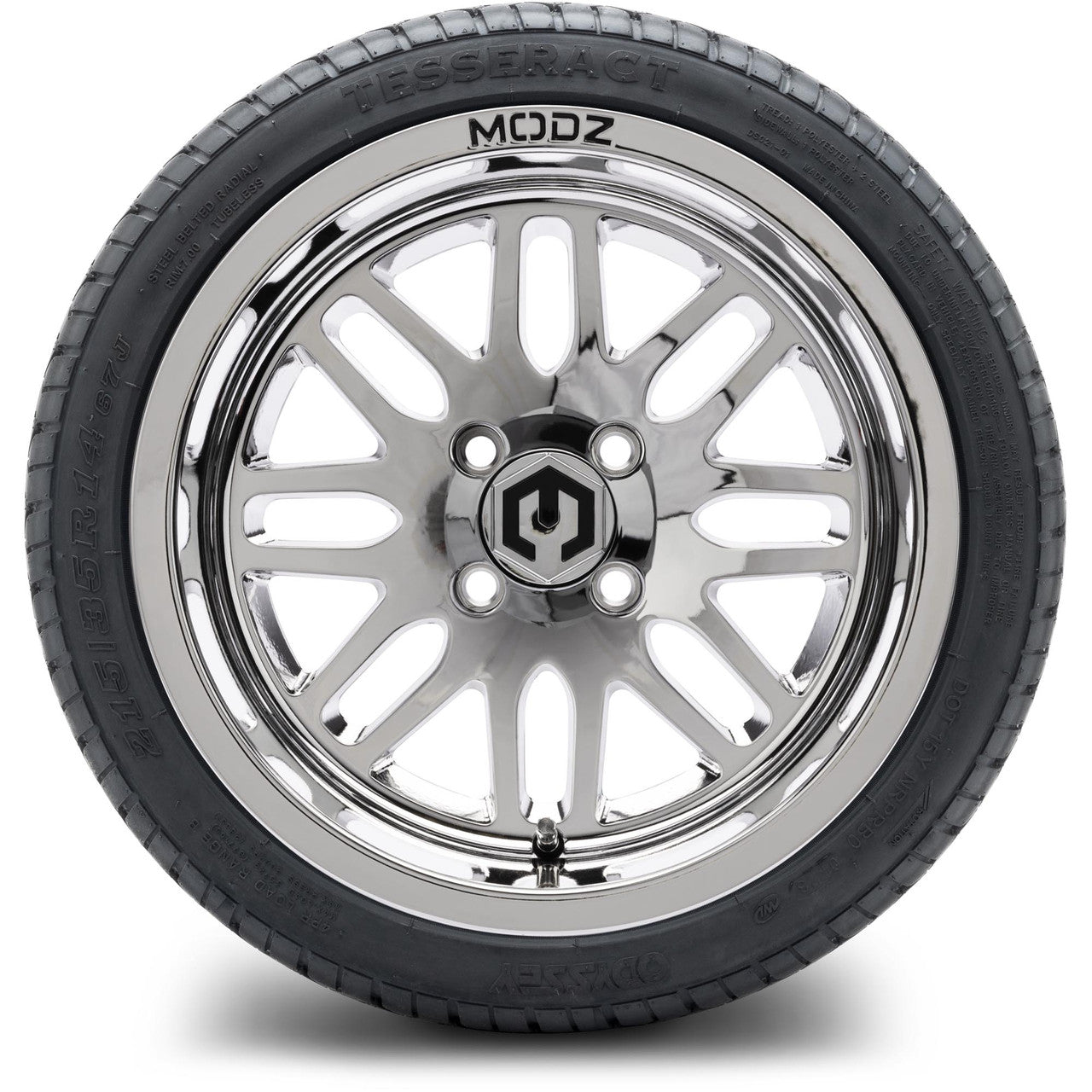 MODZ® 14" Mayhem Chrome Wheels & Street Tires Combo (MODZ Street Fox Radial 23x10-14)