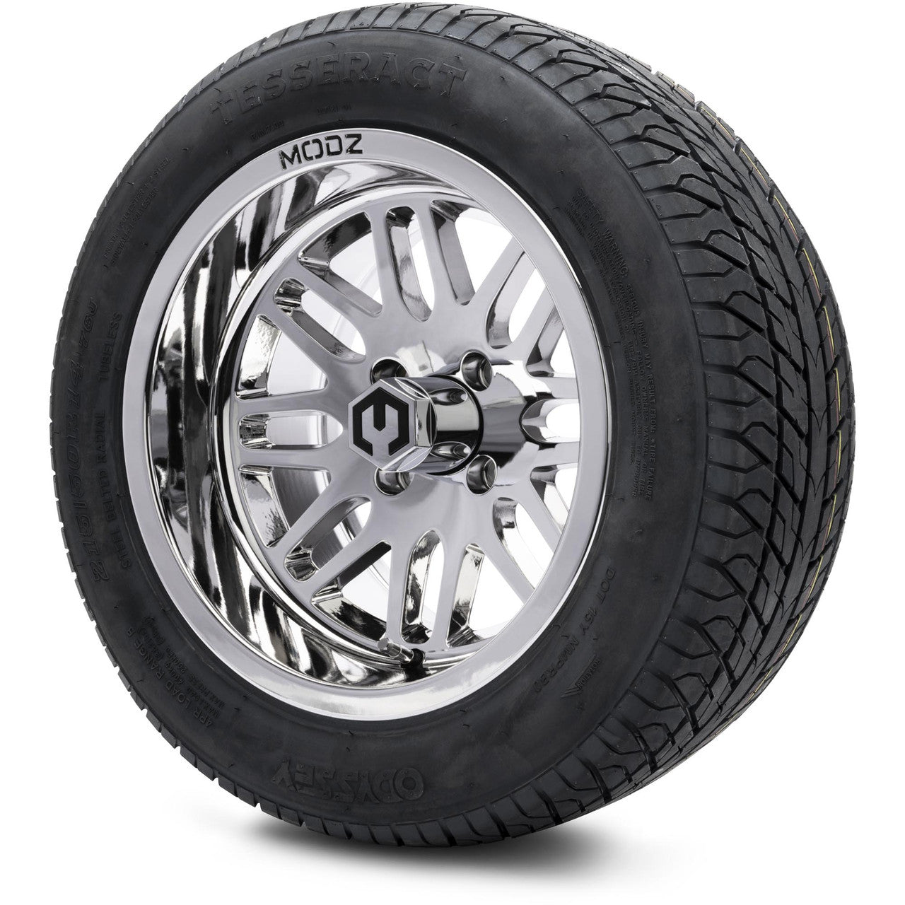 MODZ® 14" Mayhem Chrome Wheels & Street Tires Combo (Arisun Cruze 205/30-14)