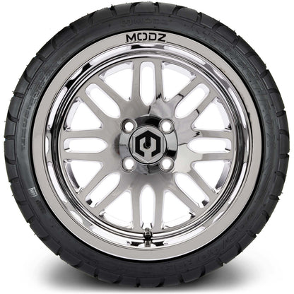 MODZ® 14" Mayhem Chrome Wheels & Street Tires Combo (Arisun Cruze 205/30-14)