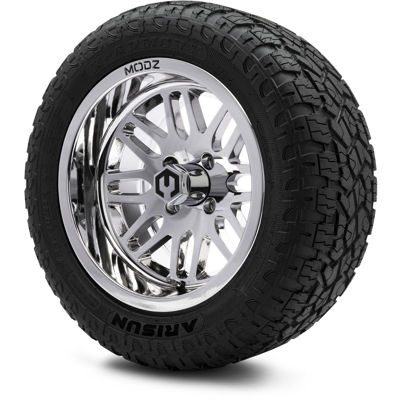MODZ® 14" Mayhem Chrome Wheels & Off-Road Tires Combo (Xcomp Gladiator 23-10-14 Radial)
