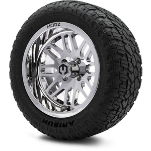 MODZ® 14" Mayhem Chrome Wheels & Off-Road Tires Combo (Arisun X-Armory All-Terrain 23x10-14 Radial)