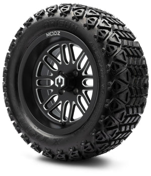 MODZ® 14" Mayhem Brushed Gunmetal with Ball Mill Wheels & Off-Road Tires Combo (Arisun X-Trail All-Terrain 23x10-14)
