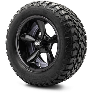 MODZ® 14" Godfather Glossy Black Wheels & Off-Road Tires Combo (MODZ Gripz 23x10-14)