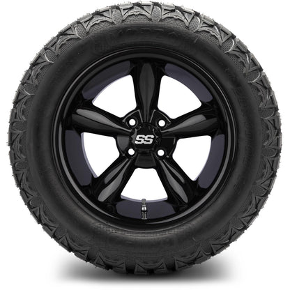 MODZ® 14" Godfather Glossy Black Wheels & Off-Road Tires Combo (MODZ Gripz 23x10-14)