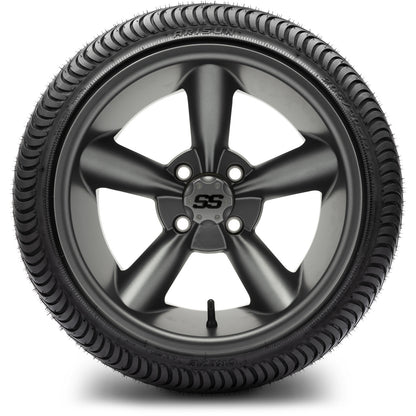 MODZ® 14" Godfather Gunmetal Wheels & Street Tires Combo (Odyssey Tesseract Steel Belted Radial 215/50-14)