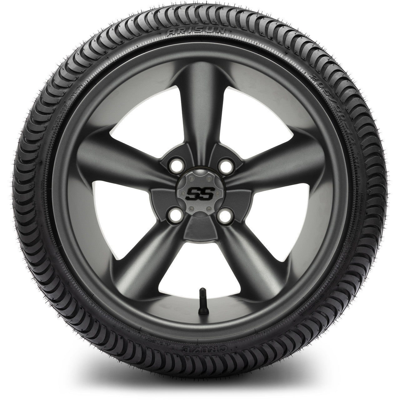 MODZ® 14" Godfather Gunmetal Wheels & Street Tires Combo (Odyssey Tesseract Steel Belted Radial 215/35-14)