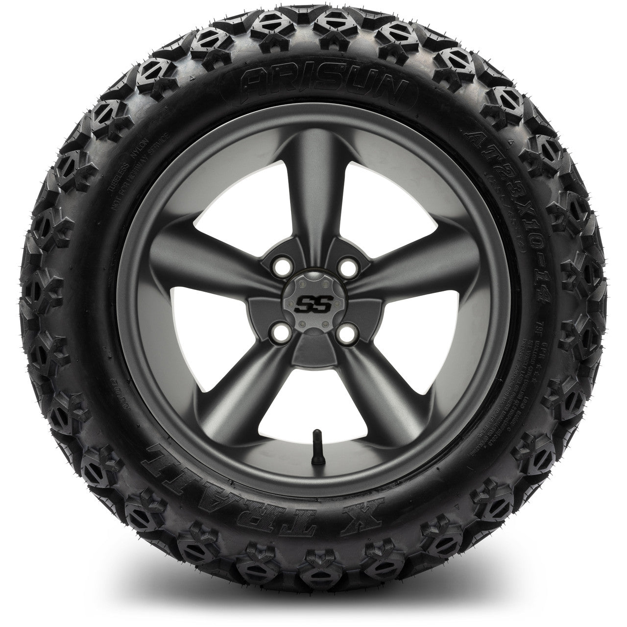 MODZ® 14" Godfather Gunmetal Wheels & Off-Road Tires Combo (Arisun X-Trail All-Terrain 23x10-14)