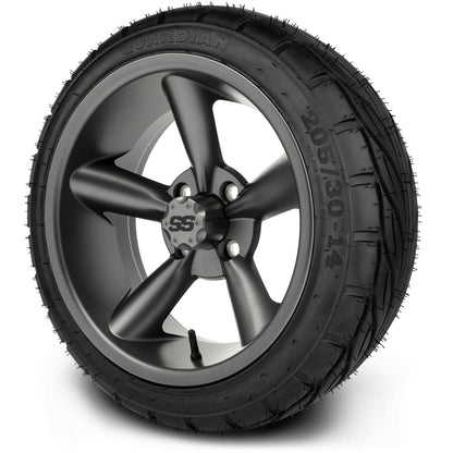 MODZ® 14" Godfather Gunmetal Wheels & Street Tires Combo (MODZ Street Fox Radial 23x10-14)