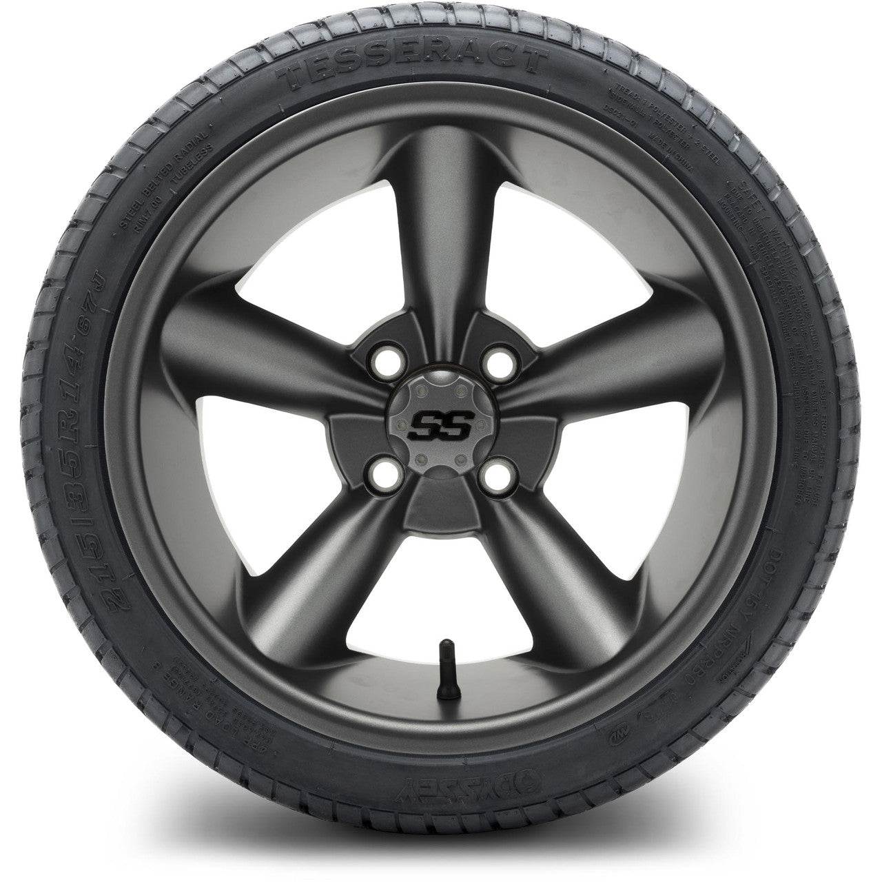 MODZ® 14" Godfather Gunmetal Wheels & Street Tires Combo (Odyssey Tesseract Steel Belted Radial 215/50-14)