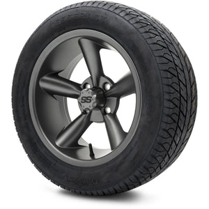 MODZ® 14" Godfather Gunmetal Wheels & Street Tires Combo (Odyssey Tesseract Steel Belted Radial 215/50-14)