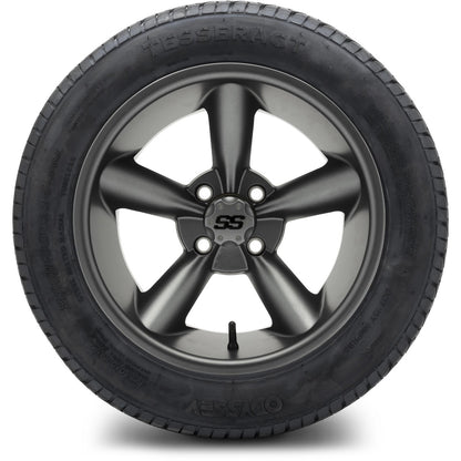 MODZ® 14" Godfather Gunmetal Wheels & Street Tires Combo (Odyssey Tesseract Steel Belted Radial 215/35-14)