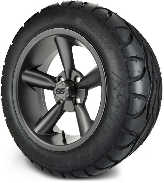 MODZ® 14" Godfather Gunmetal Wheels & Street Tires Combo (MODZ Street Fox Radial 23x10-14)