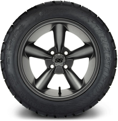 MODZ® 14" Godfather Gunmetal Wheels & Street Tires Combo (Odyssey Tesseract Steel Belted Radial 215/35-14)