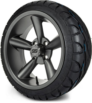 MODZ® 14" Godfather Gunmetal Wheels & Street Tires Combo (MODZ Street Fox Radial 205/40-14)