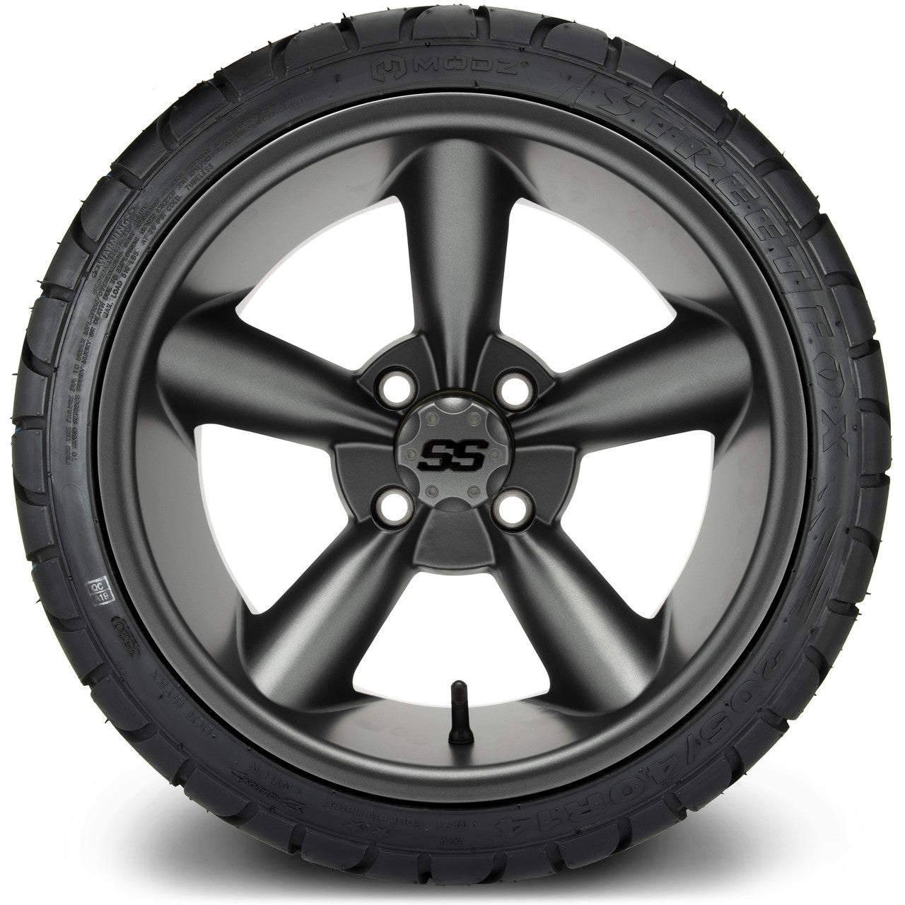 MODZ® 14" Godfather Gunmetal Wheels & Street Tires Combo (MODZ Street Fox Radial 23x10-14)