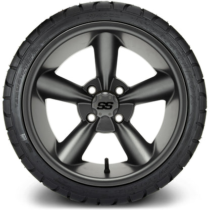 MODZ® 14" Godfather Gunmetal Wheels & Street Tires Combo (Odyssey Tesseract Steel Belted Radial 215/35-14)