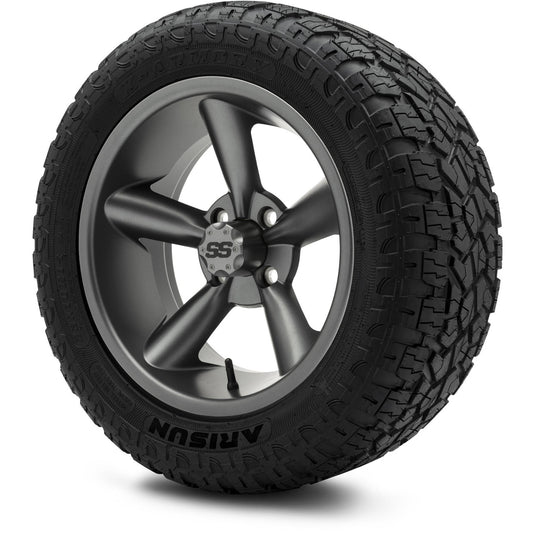 MODZ® 14" Godfather Gunmetal Wheels & Off-Road Tires Combo (Arisun X-Armory All-Terrain 23x10-14 Radial)