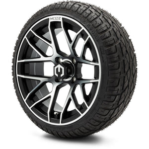 MODZ® 14" Matrix Machined Black Wheels & Street Tires Combo (Arisun X-Sport 205/30-14)