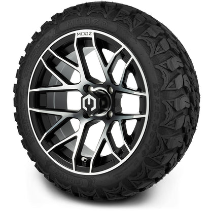 MODZ® 14" Matrix Machined Black Wheels & Off-Road Tires Combo (Xcomp Gladiator 23-10-14 Radial)