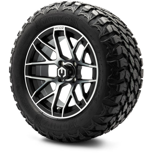 MODZ® 14" Matrix Machined Black Wheels & Off-Road Tires Combo (MODZ Gripz 23x10-14)