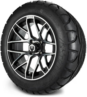 MODZ® 14" Matrix Machined Black Wheels & Street Tires Combo (MODZ Street Fox Radial 23x10-14)