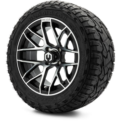 MODZ® 14" Matrix Machined Black Wheels & Off-Road Tires Combo (Arisun X-Trail All-Terrain 23x10-14)
