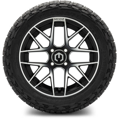 MODZ® 14" Matrix Machined Black Wheels & Off-Road Tires Combo (Arisun X-Armory All-Terrain 23x10-14 Radial)