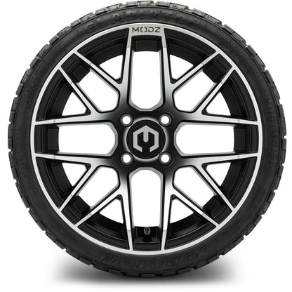 MODZ® 14" Matrix Machined Black Wheels & Off-Road Tires Combo (Xcomp Gladiator 23-10-14 Radial)