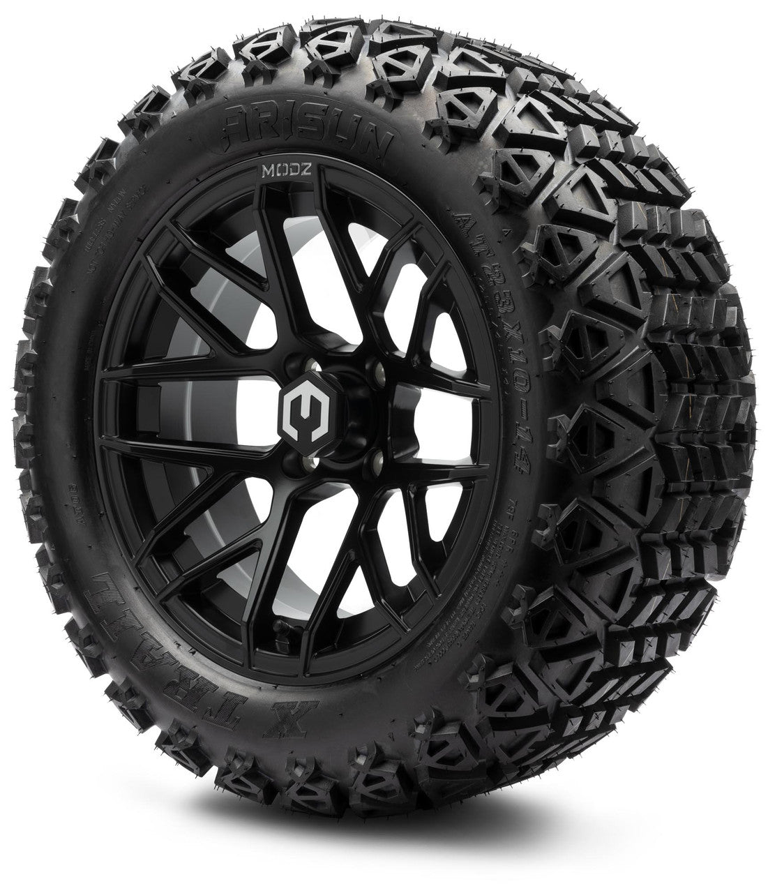 MODZ® 14" Matrix Matte Black Wheels & Off-Road Tires Combo (Arisun X-Trail All-Terrain 23x10-14)