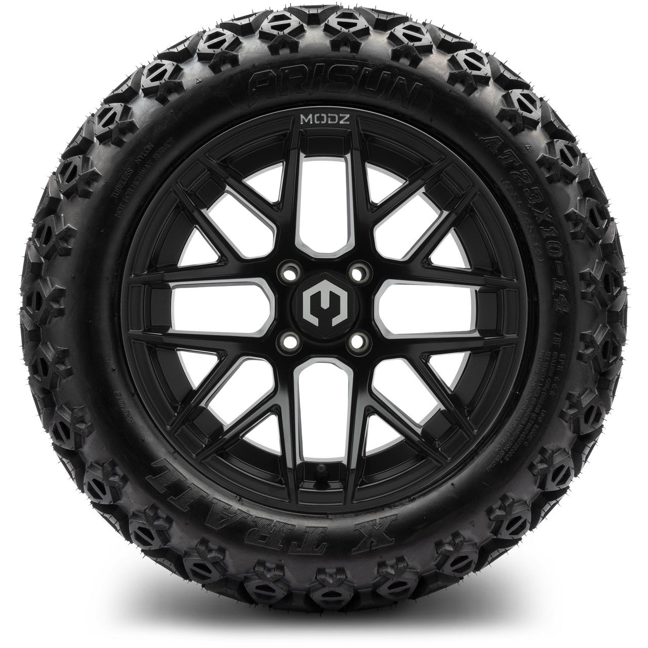 MODZ® 14" Matrix Matte Black Wheels & Off-Road Tires Combo (Arisun X-Trail All-Terrain 23x10-14)