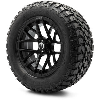 MODZ® 14" Matrix Matte Black Wheels & Off-Road Tires Combo (MODZ Gripz 23x10-14)