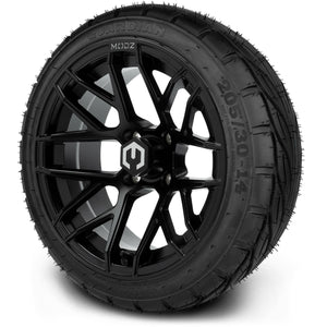 MODZ® 14" Matrix Matte Black Wheels & Street Tires Combo (MODZ Guardian 205/30-14)