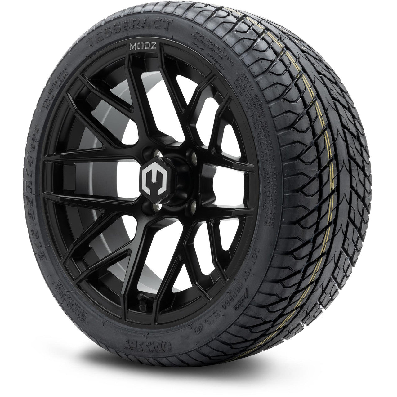 MODZ® 14" Matrix Matte Black Wheels & Street Tires Combo (Arisun Cruze 205/30-14)