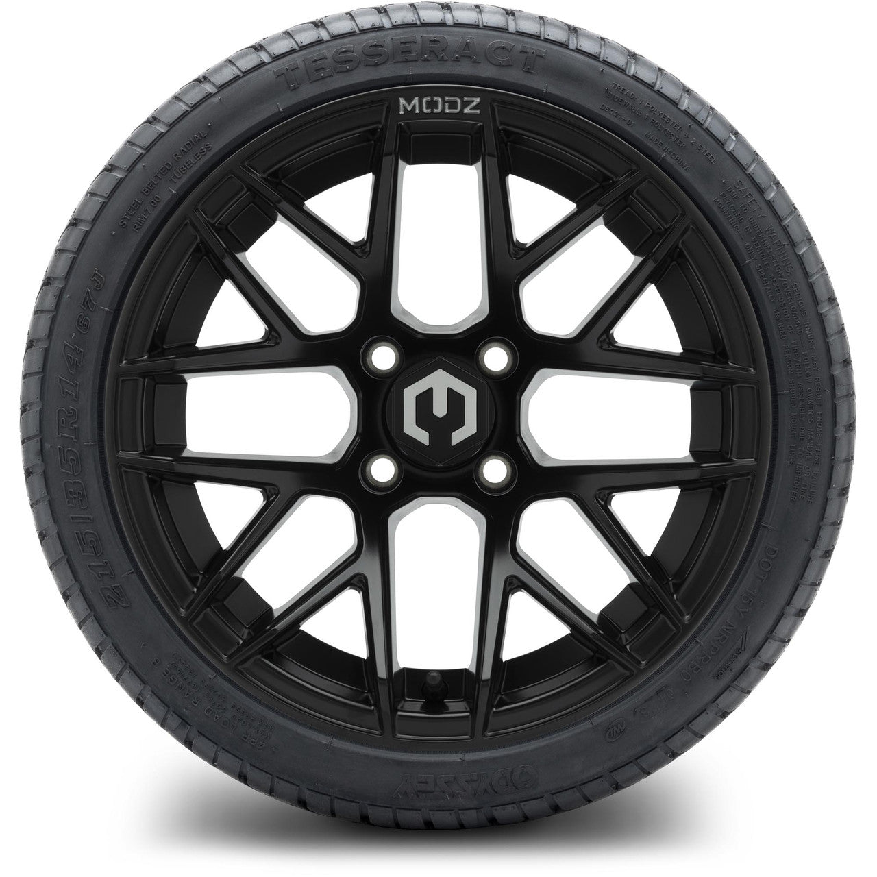 MODZ® 14" Matrix Matte Black Wheels & Street Tires Combo (MODZ Street Fox Radial 23x10-14)