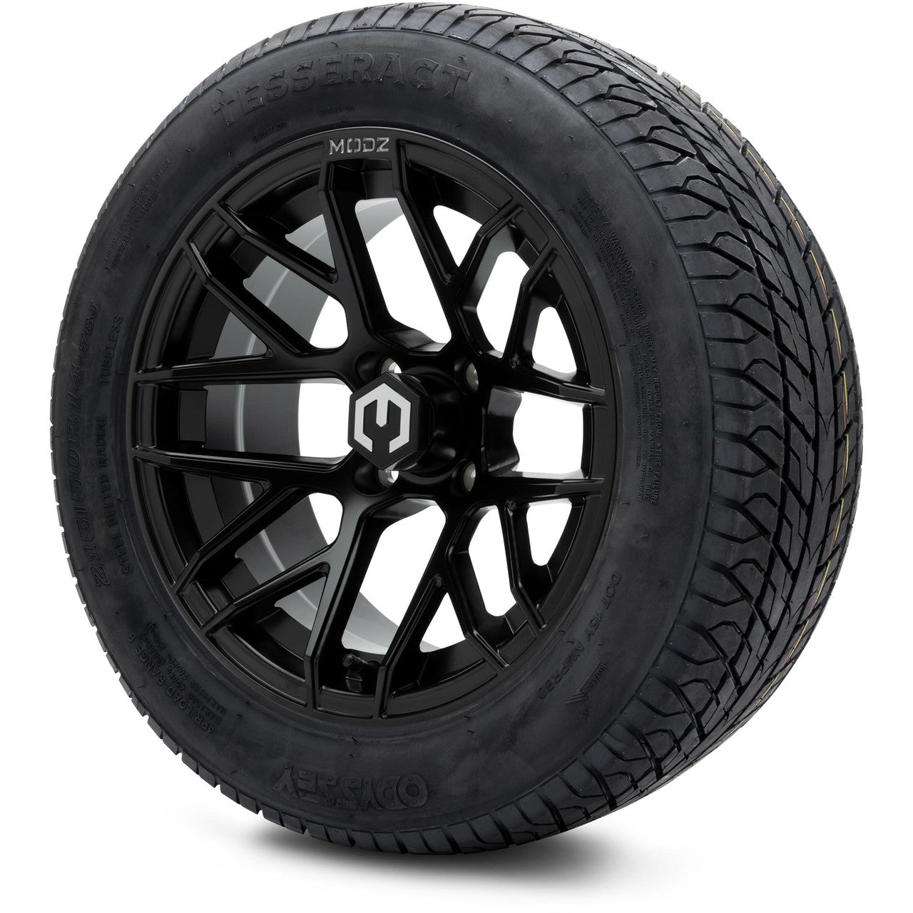 MODZ® 14" Matrix Matte Black Wheels & Street Tires Combo (Arisun Cruze 205/30-14)